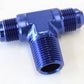 Aeroflow AF825-08-08 Tee -8AN with 1/2" NPT On Sideblue AN Tee with NPT On Side