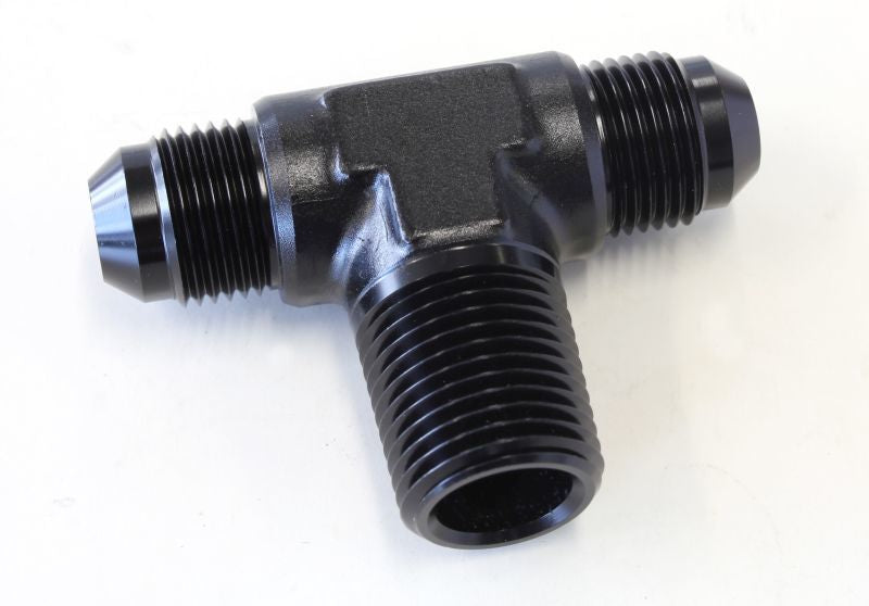 Aeroflow AF825-08-08BLK Tee -8AN with 1/2" NPT On Sideblack AN Tee with NPT On Side
