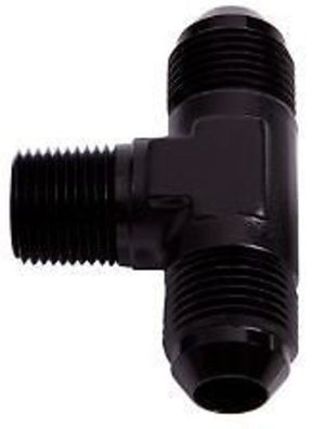 Aeroflow AF825-10BLK Tee -10AN with 1/2"NPT On Sideblack AN Tee with NPT On Side