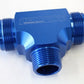 Aeroflow AF825-16-20 Tee -20AN with 1"NPT On Side Blue AN Tee with NPT On Side