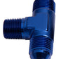 Aeroflow AF825-20 Tee -20AN with 1-1/4"NPT On Side Blue AN Tee with NPT On