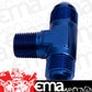 Aeroflow AF825-20 Tee -20AN with 1-1/4"NPT On Side Blue AN Tee with NPT On
