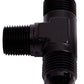 Aeroflow AF825-20BLK Tee -20AN with 1-1/4"NPT On Side Black AN Tee with NPT On