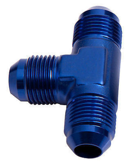 Aeroflow AF826-03 Tee -3AN w/ 1/8" NPT On Run Blue AN Tee w/ NPT On Run