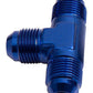 Aeroflow AF826-03 Tee -3AN w/ 1/8" NPT On Run Blue AN Tee w/ NPT On Run