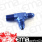 Aeroflow AF826-04-04 Tee -4AN with 1/4" NPT On Run Blue AN Tee with NPT On Run
