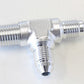 Aeroflow AF826-04-04S Tee -4AN with 1/4" NPT On Run Silver AN Tee with NPT On Run