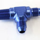 Aeroflow AF826-06-06 Tee -6AN with 3/8" NPT On Run Blue AN Tee with NPT On Run
