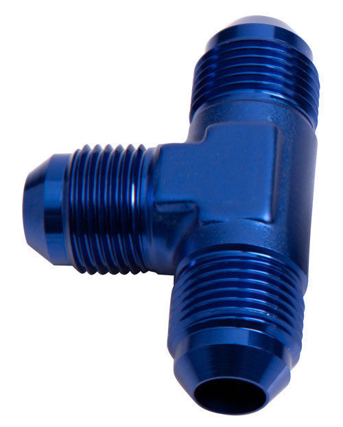 Aeroflow AF826-06 Tee -6AN with 1/4" NPT On Run Blue AN Tee with NPT On Run