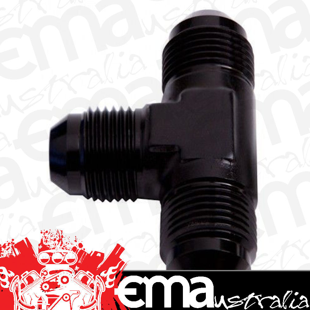 Aeroflow AF826-06BLK Tee -6AN with 1/4" NPT On Run Black AN Tee with NPT On Run