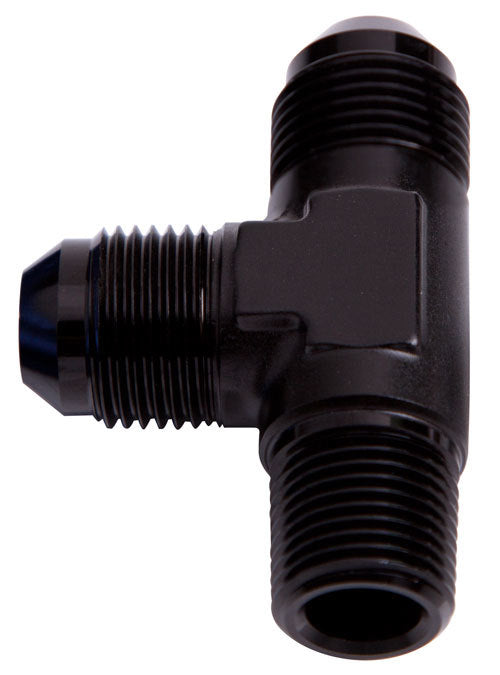Aeroflow AF826-08-08BLK Tee -8AN with 1/2" NPT On Run Black AN Tee with NPT On Run