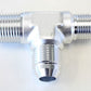 Aeroflow AF826-08-08S Tee -8AN with 1/2" NPT On Run Silver AN Tee with NPT On Run