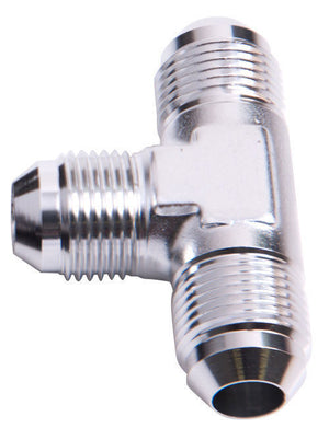 Aeroflow AF826-08S Tee -8AN with 3/8" NPT On Run Silver AN Tee with NPT On Run