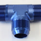 Aeroflow AF826-16-16 Tee -16AN with 1" NPT On Run Blue AN Tee with NPT On Run