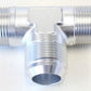 Aeroflow AF826-16-16S Tee -16AN with 1" NPT On Run Silver AN Tee with NPT On Run