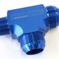 Aeroflow AF826-16-20 Tee -20AN with 1" NPT On Run Blue AN Tee with NPT On Run
