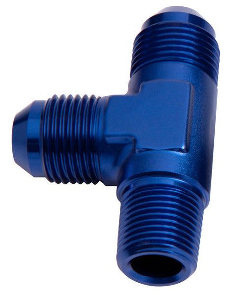 Aeroflow AF826-20 Tee -20AN with 1-1/4" NPT On Blue AN Tee with NPT On Run
