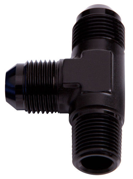Aeroflow AF826-20BLK Tee -20AN with 1-1/4" NPT On Black AN Tee with NPT On Run