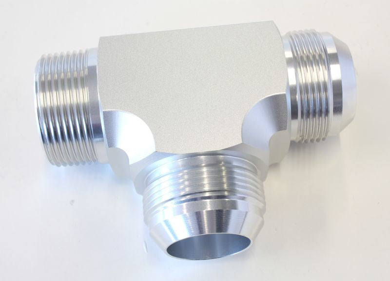 Aeroflow AF826-20S Tee -20AN with 1-1/4" NPT On Silver AN Tee with NPT On Run