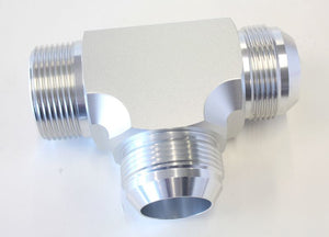 Aeroflow AF826-20S Tee -20AN with 1-1/4" NPT On Silver AN Tee with NPT On Run