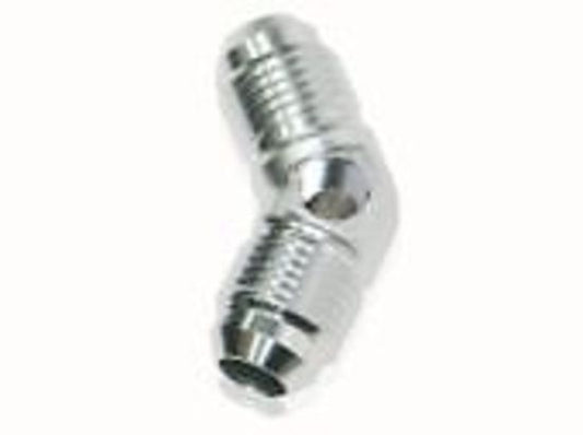 Aeroflow AF827-06PS Male -6 45 Deg Union with 1/8"Port Silver