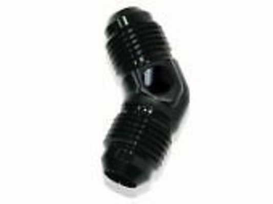 Aeroflow AF827-08PBLK Male -8 45 Deg Union with 1/8"Port Black