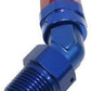 Aeroflow 100 & 450 series braided hose Male 3/8 NPT 45 Deg to -6 Aeroflow Performance Products AF828-06-06