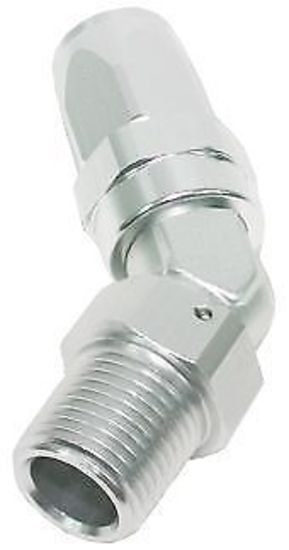 Aeroflow AF828-08-04S Male 1/4 NPT 45 Deg to -8 Hose Silver