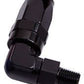 Aeroflow 100 & 450 series braided hose Male 1/8" NPT 90 Deg to -6AN Black Full Swivel 90 Deg Aeroflow Performance Products AF829-06-02BLK