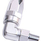 Aeroflow AF829-08-06S Male 3/8" NPT 90 Deg to -8AN Silver Full Swivel 90 Deg