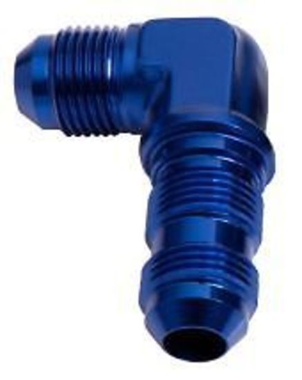 Aeroflow Performance Products AF833-16 90 Deg Bulkhead -16AN Blue Bulkhead Nut Seperate