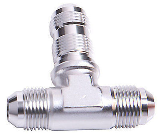 Aeroflow Performance Products AF834-03S Bulkhead Tee -3AN Silver Bulkhead On Side