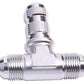 Aeroflow AF834-03S Bulkhead Tee -3AN Silver Bulkhead On Side