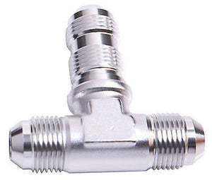 Aeroflow AF834-03S Bulkhead Tee -3AN Silver Bulkhead On Side
