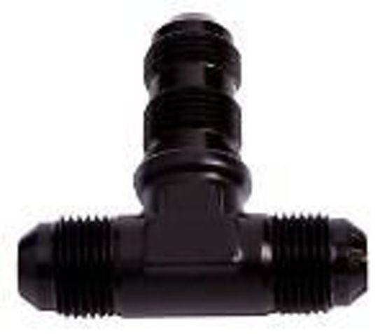 Aeroflow AF834-04BLK Bulkhead Tee -4AN Black Bulkhead On Side