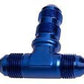 Aeroflow AF834-06 Bulkhead Tee -6AN Blue Bulkhead On Side