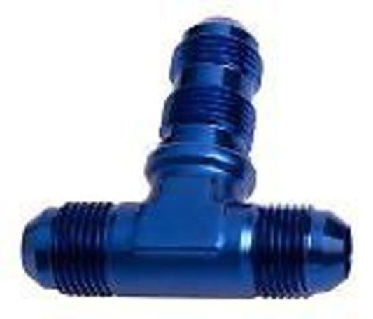 Holley Bulkhead Tee -6AN Blue Bulkhead On Side Aeroflow Performance Products AF834-06