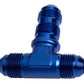 Aeroflow AF834-08 Bulkhead Tee -8AN Blue Bulkhead On Side