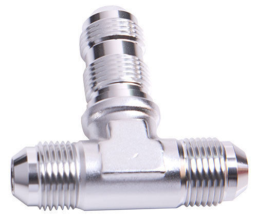 Aeroflow Performance Products AF834-08S Bulkhead Tee -8AN Siver Bulkhead On Side