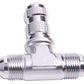 Aeroflow AF834-08S Bulkhead Tee -8AN Siver Bulkhead On Side