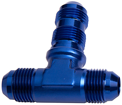 Aeroflow AF834-20 Bulkhead Tee -20AN Blue Bulkhead On Side