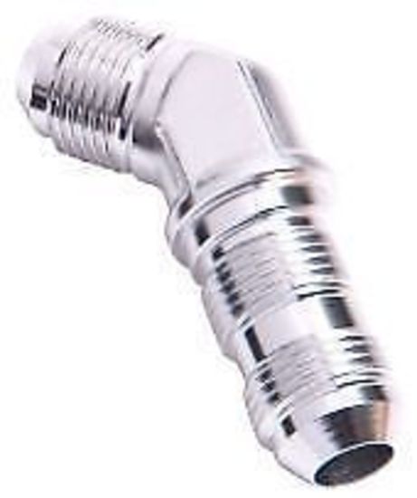 Aeroflow AF837-03S 45 Deg Bulkhead -3AN Silver Bulkhead Nut Seperate