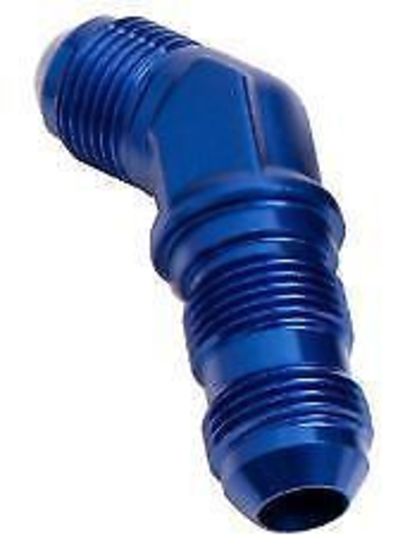 Aeroflow AF837-12 45 Deg Bulkhead -12AN Blue Bulkhead Seperate