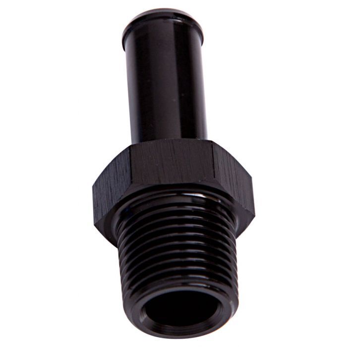 Aeroflow Performance Products AF841-02-06BLK Male NPT to Barb Straight Adapter 1/8" to 3/8" Black Finish