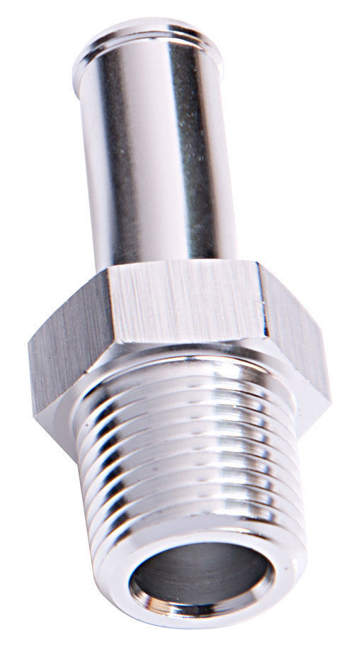 Aeroflow AF841-04S Male 1/8" NPT to 1/4" Barb Silver Straight Male to Male
