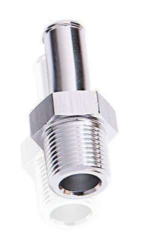 Aeroflow AF841-08-12S Male 1/2" NPT to 3/4" Barb Silver Straight Male to Male