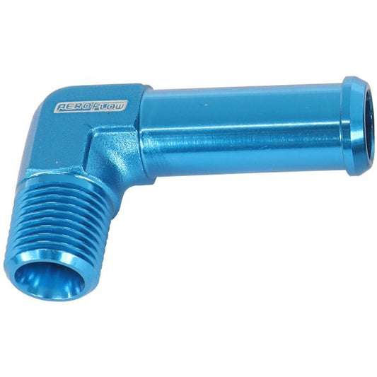 Aeroflow AF842-02-06 45Â° 1/8" Male NPT to 3/8" Barb Blue Finish