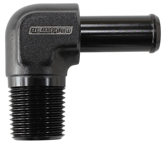 Aeroflow AF842-04ANBLK 90 Deg 1/8" NPT to -4 100/450 Series Braided Hose AN Size