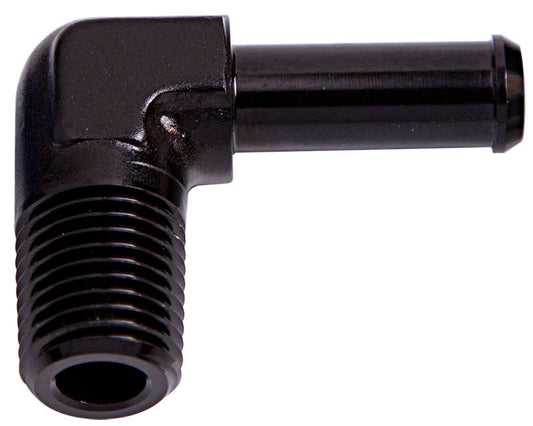 Aeroflow AF842-04BLK 90 Deg 1/8" NPT to 1/4" Barb Black 90 Deg Male to Male