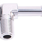 Aeroflow AF842-06S 90 Deg 1/4" NPT to 3/8" Barb Silver 90 Deg Male to Male